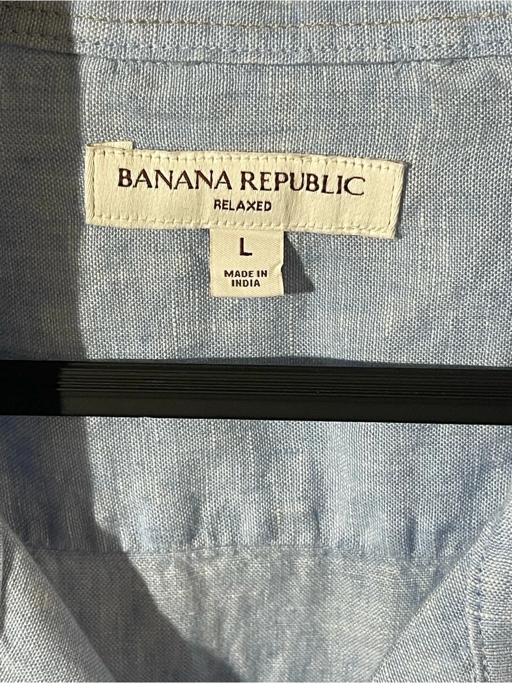Banana Republic Sky Blue Linen Button-Down Camp Shirt